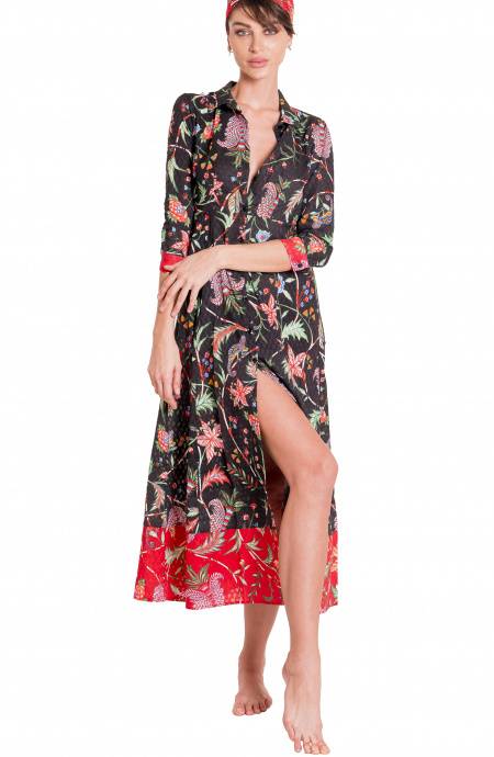 Pin Up Stars Chemisier Stampa Camaleonte