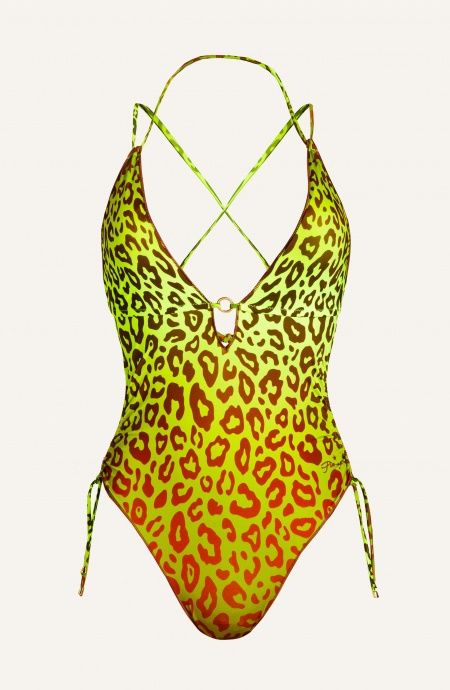 Pin Up Stars Costume Intero in Lycra Stampa Macula