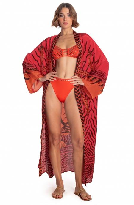 Pin Up Stars KIMONO LUNGO STAMPA TIGER SUN