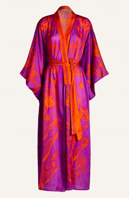 Pin Up Stars Kimono Viscosa Satin Principe Azzurro