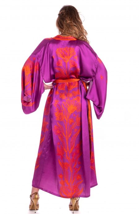 Pin Up Stars Kimono Viscosa Satin Principe Azzurro