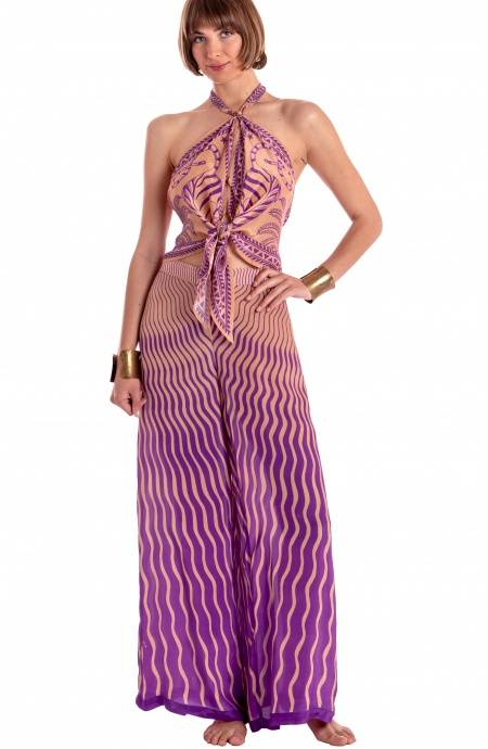 Pin Up Stars PANTALONE PALAZZO STAMPA TIGER SUN