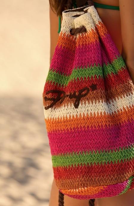 Pin Up Stars SACCA ZAINO RAFIA MULTICOLORE