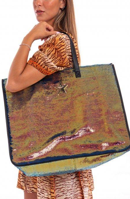 Pin Up Stars Shopping Bag Paillettes Tinta Unita