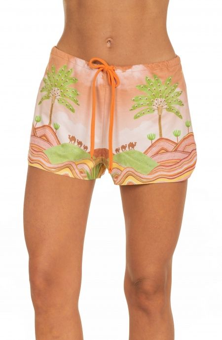 Pin Up Stars Short Alcantara Stampa Dune