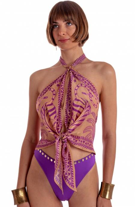 Pin Up Stars TOP FOULARD STAMPA TIGER SUN