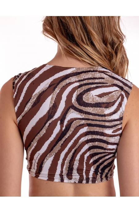 Pin Up Stars TOP INCROCIATO STAMPA ZEBRA
