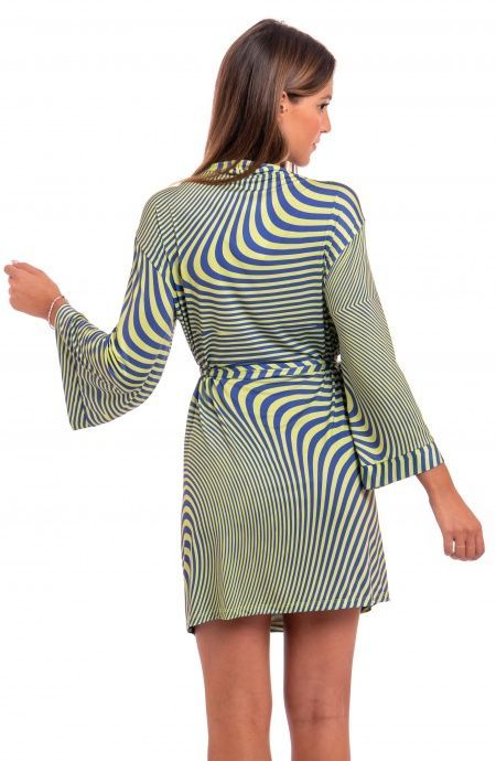 Pin Up Stars Vestito Aperto Jersey Stampa Optical