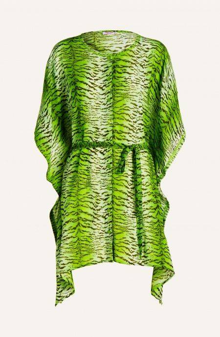 Pin Up Stars Poncho Mussola Di Viscosa Stampa Tigre