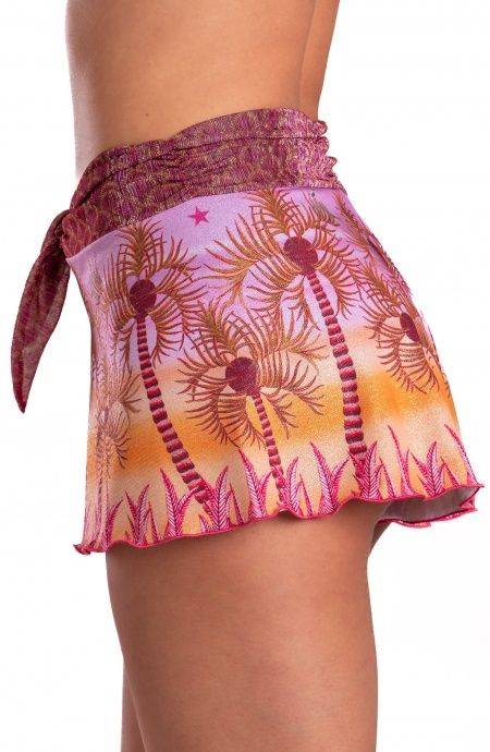 Pin Up Stars Short Piquet Lurex Con Fascione Crepon Lamè Palm Paradise