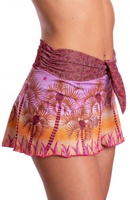 Pin Up Stars Short Piquet Lurex Con Fascione Crepon Lamè Palm Paradise