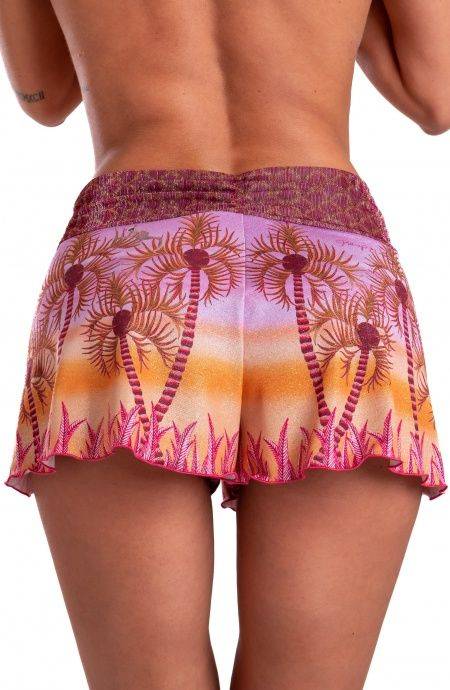 Pin Up Stars Short Piquet Lurex Con Fascione Crepon Lamè Palm Paradise