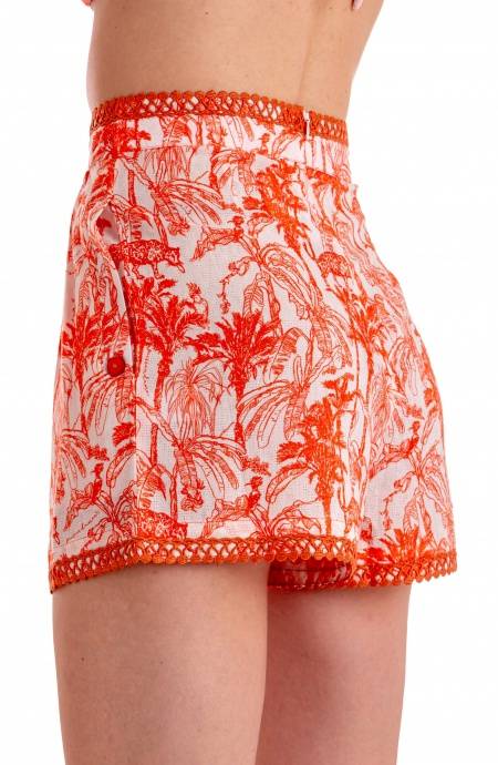 Pin Up Stars SHORTS CON RICAMO PASSAMANERIA STAMPA KENZIA