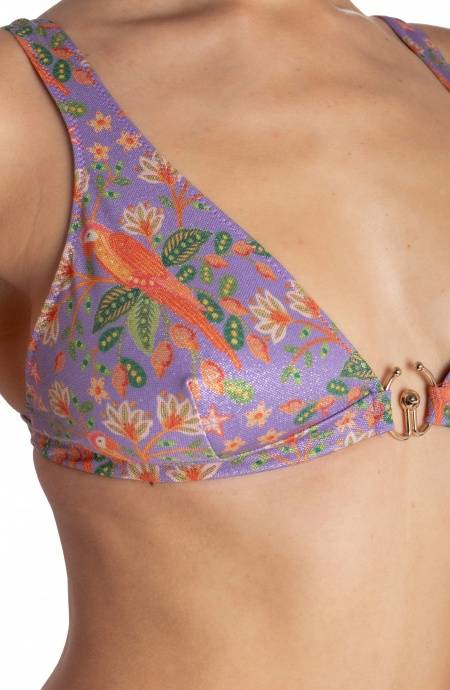 Pin Up Stars TOP BIKINI BRASSIERE CON ACCESSORIO STAMPA FLOWER BIRD