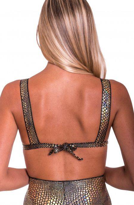 Pin Up Stars Top Bikini Triangolo A Vela Imbottito Pitone