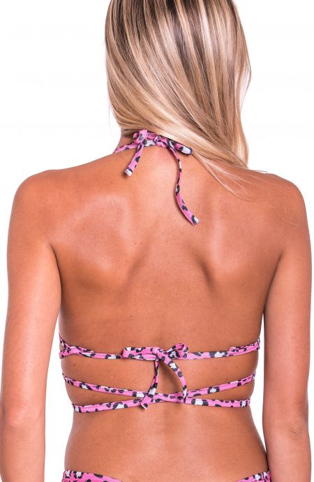 Pin Up Stars Top Bikini Triangolo Imbottito Fisso Push-Up Cuore Matto