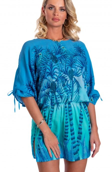 Pin Up Stars Tunichetta Mussola Di Viscosa Palm Paradise