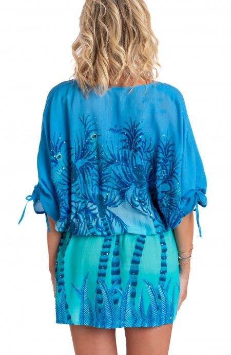 Pin Up Stars Tunichetta Mussola Di Viscosa Palm Paradise