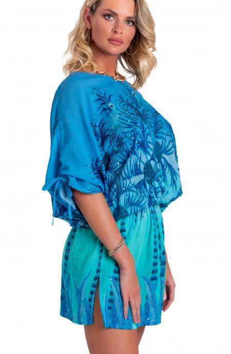 Pin Up Stars Tunichetta Mussola Di Viscosa Palm Paradise