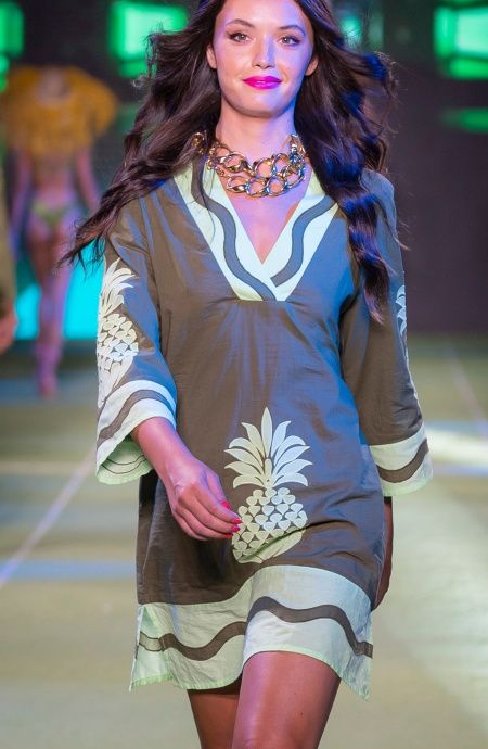 Pin Up Stars Tunichetta Ricamata Pineapple Patch In Cotone