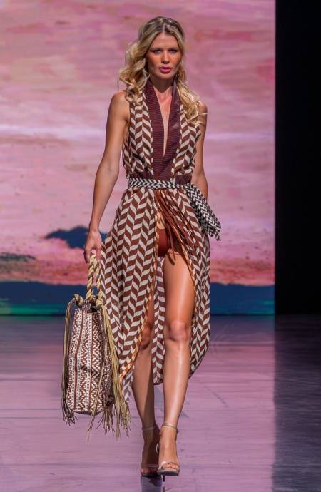 Pin Up Stars VESTITO GILET LUNGO STAMPA BEAUTIFUL TREE