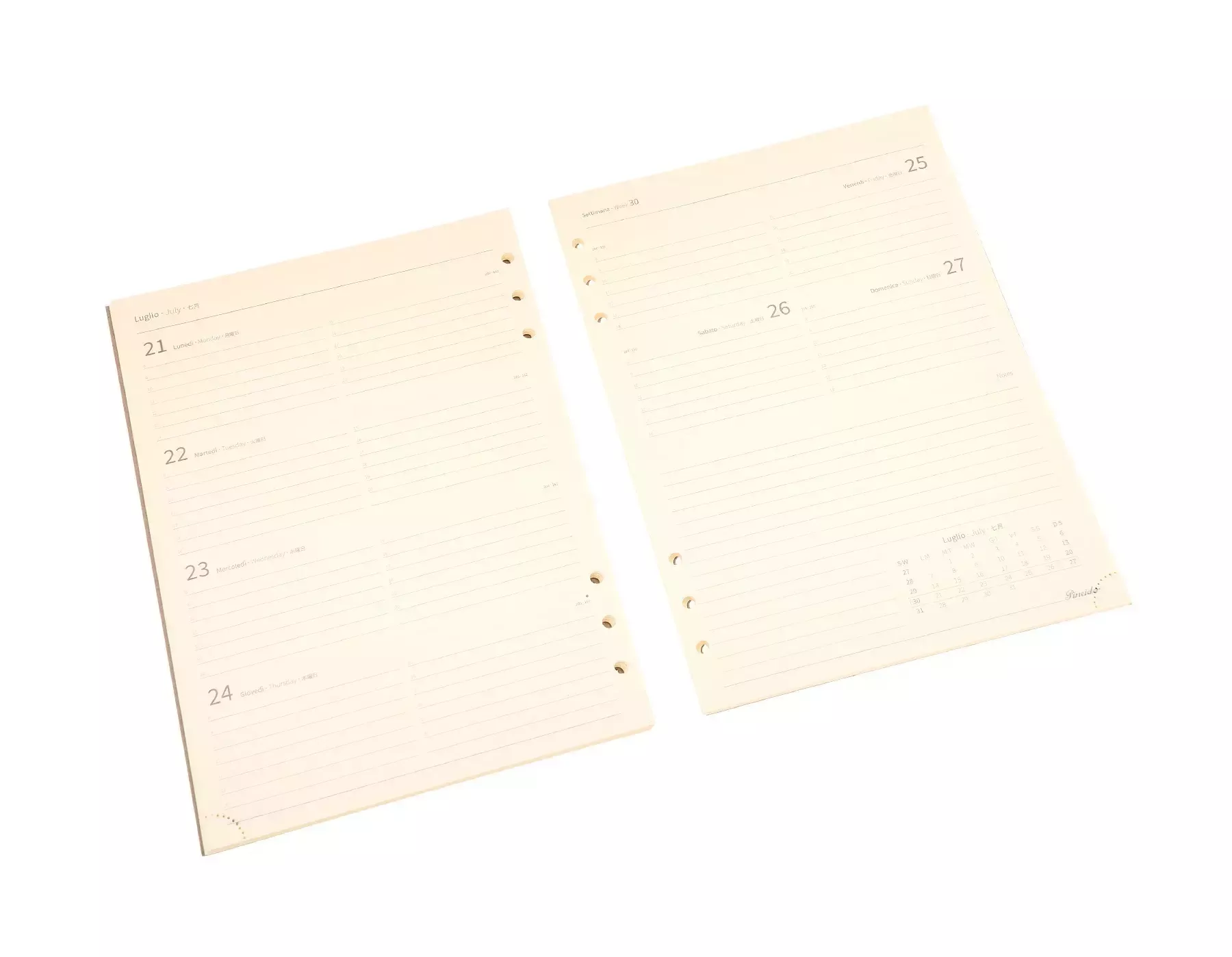 Pineider Agenda Settimanale Milano 2025 In Canvas - 17x24 Cm