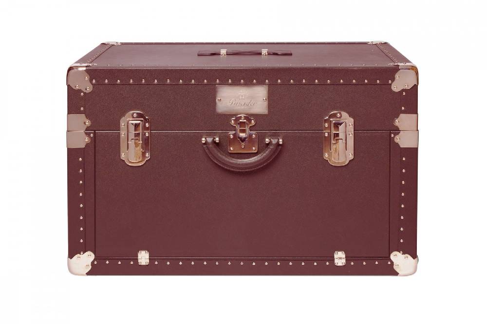 Pineider Baule Fasciato, Realizzato In Pelle Di Vitello. Dimensione Grande 120x51x51cm