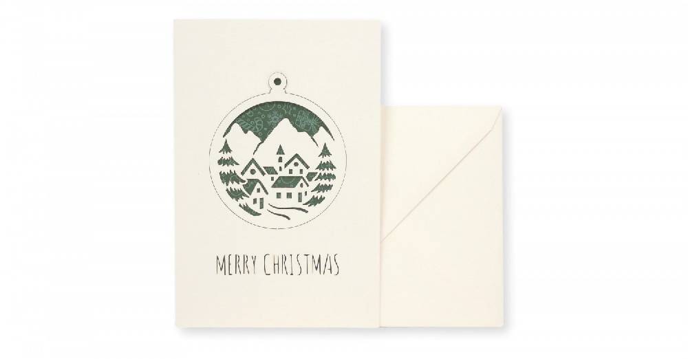 Pineider Biglietto Di Auguri Con Sfera Staccabile Rosso