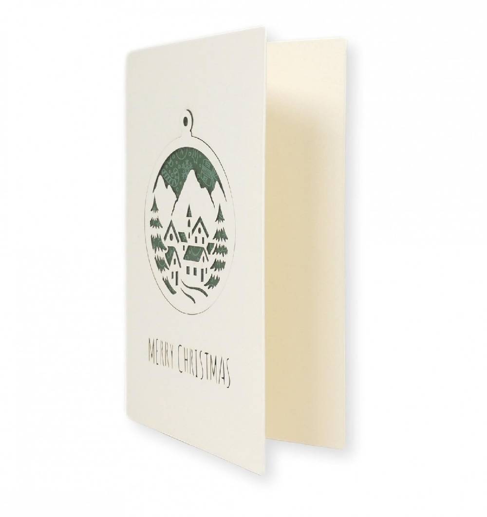 Pineider Biglietto Di Auguri Con Sfera Staccabile Rosso