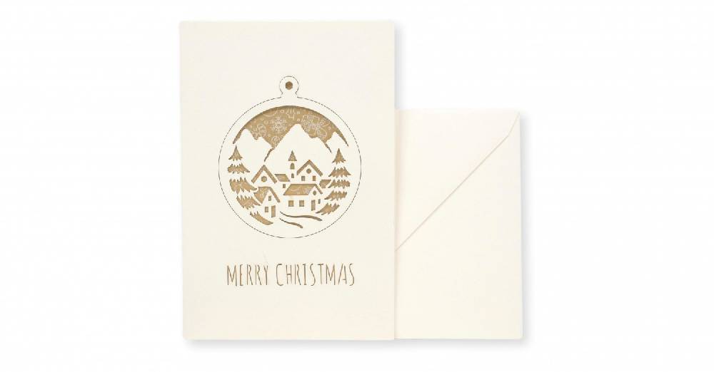 Pineider Biglietto Di Auguri Con Sfera Staccabile Rosso