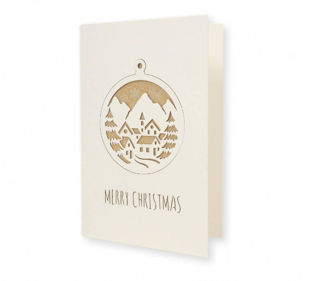 Pineider Biglietto Di Auguri Con Sfera Staccabile Rosso