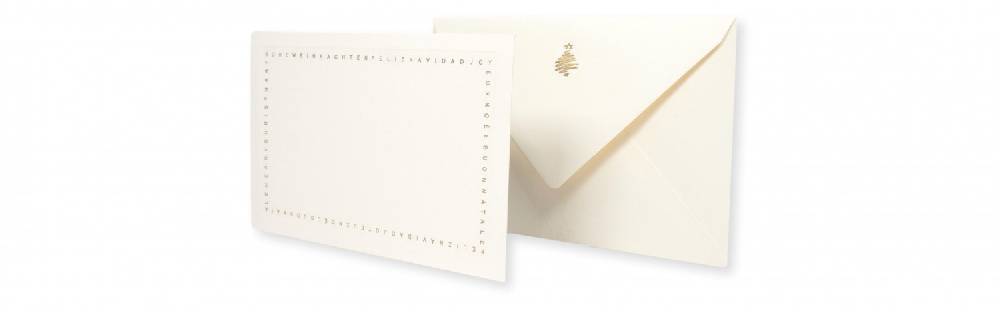 Pineider Cartolina di Natale con cornice avorio e busta