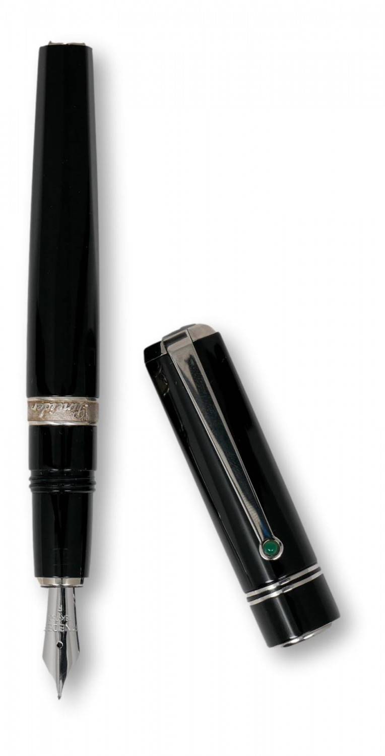 Pineider Penna Stilografica Collezione 1949 Con Dettagli In Argento E Logo Pineider