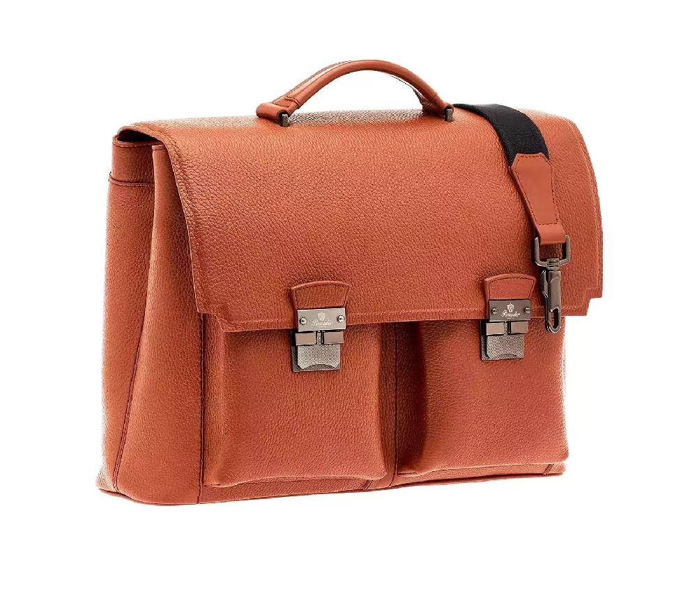 Pineider Double Briefcase In Bottalato
