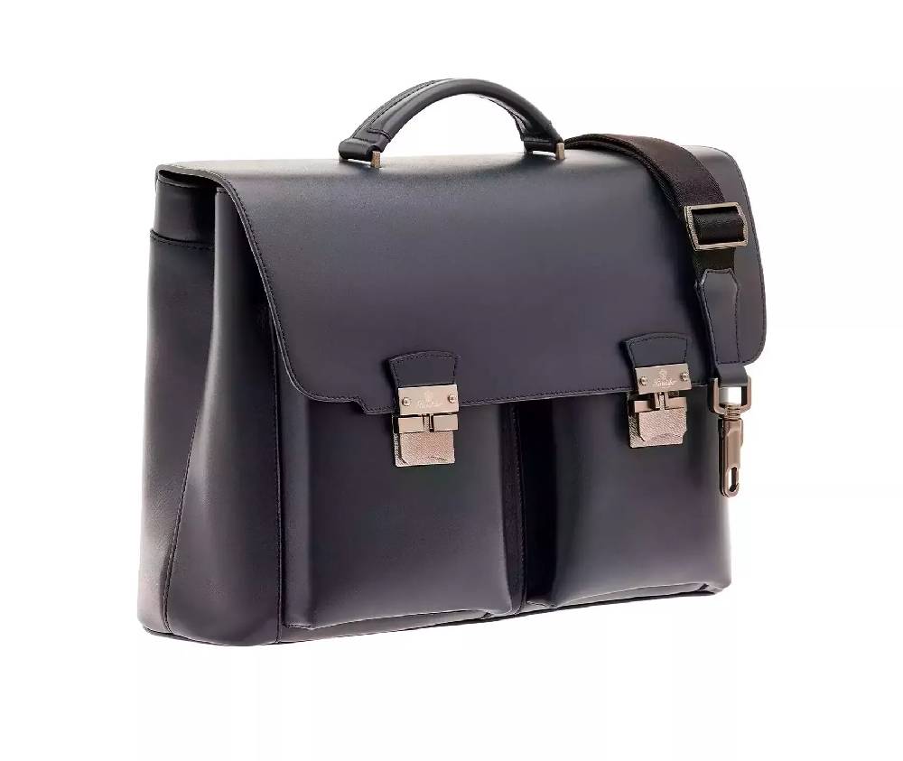 Pineider Double Briefcase In Metro Smooth