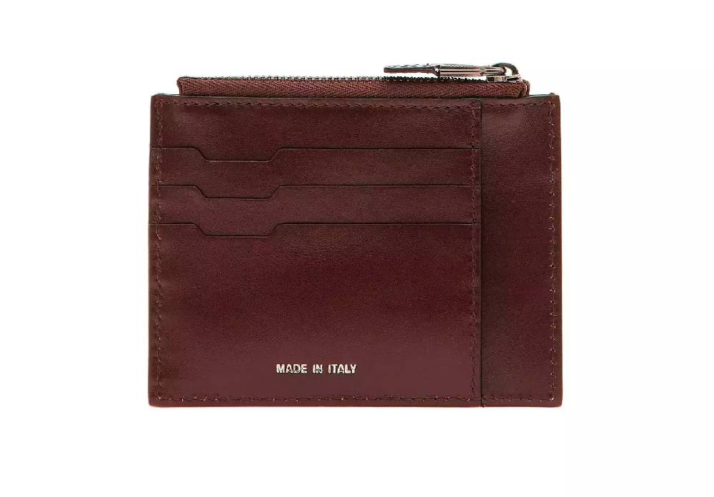 Pineider Porta Carte Con Zip In Metro Smooth