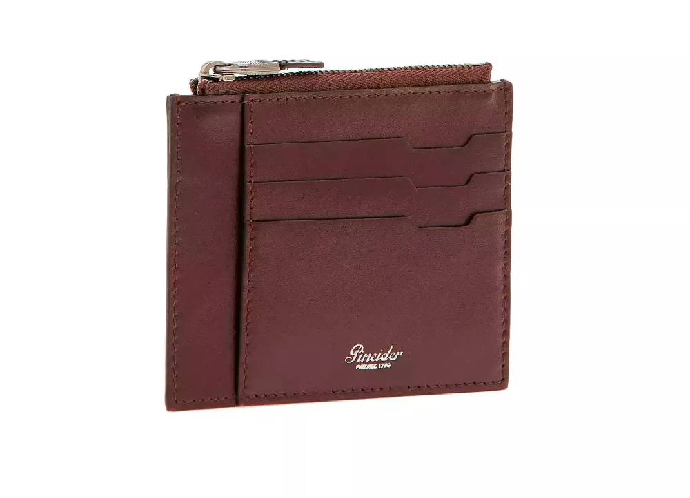 Pineider Porta Carte Con Zip In Metro Smooth
