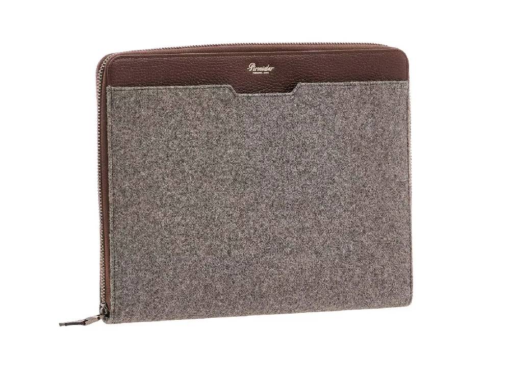 Pineider Porta Ipad Con Zip In Wool