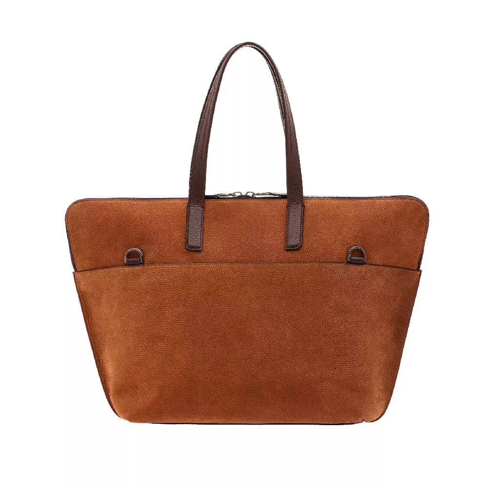 Pineider Saddle Tote Bag In Nabuk