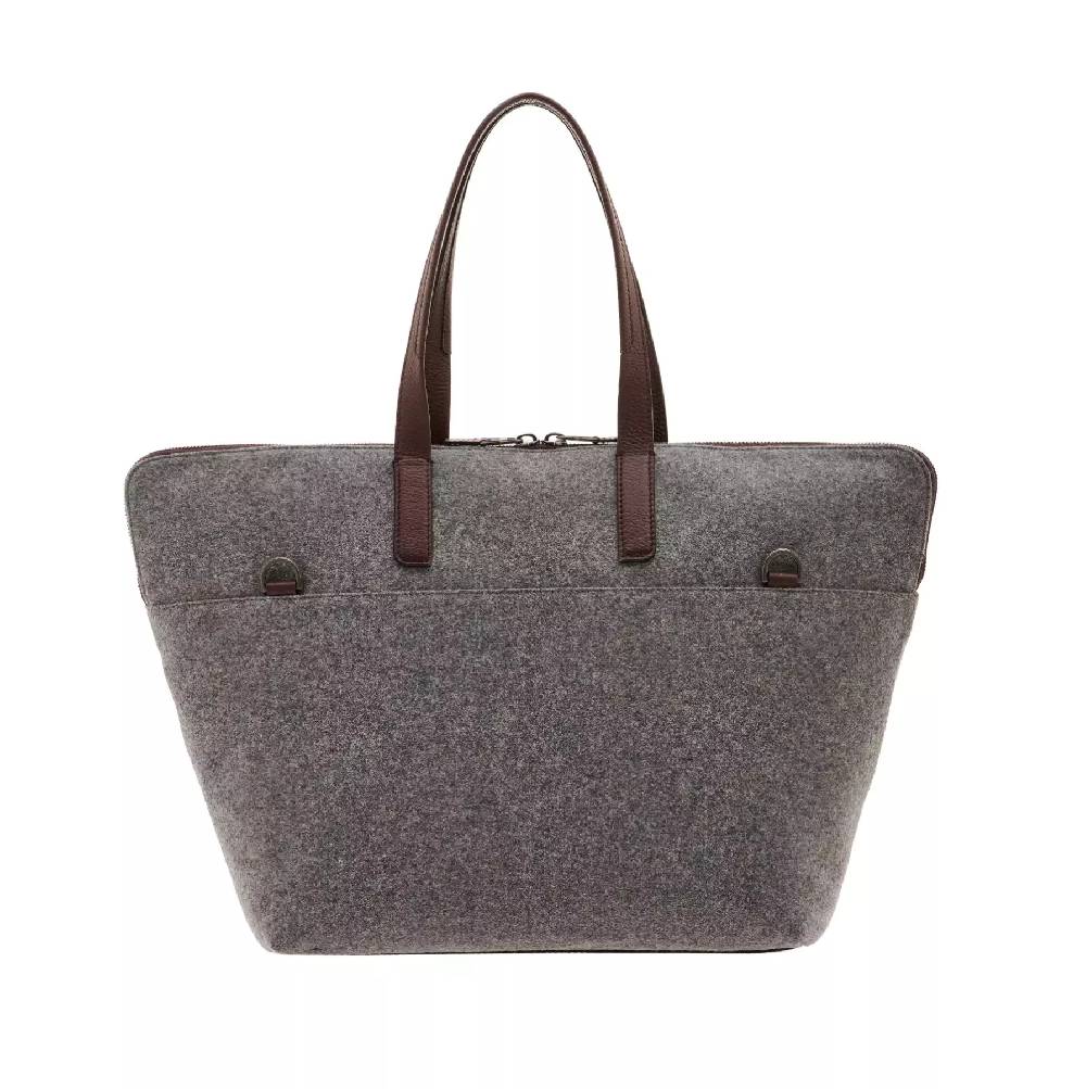 Pineider Saddle Tote Bag In Wool