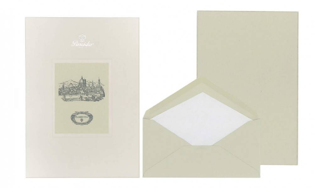 Pineider Set Carta Da Lettera Florentia Formato A4
