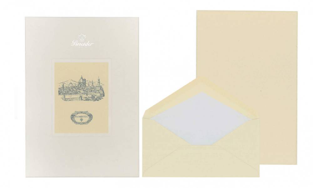 Pineider Set Carta Da Lettera Florentia Formato A4