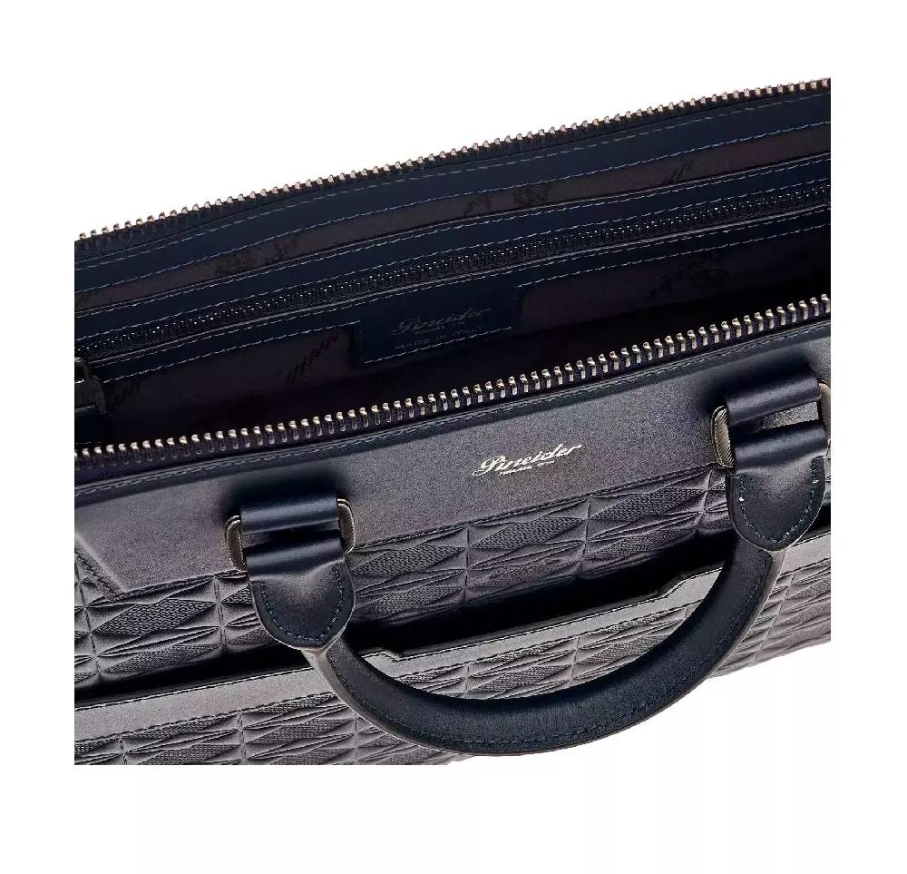 Pineider Slim Briefcase In Embossed Empress