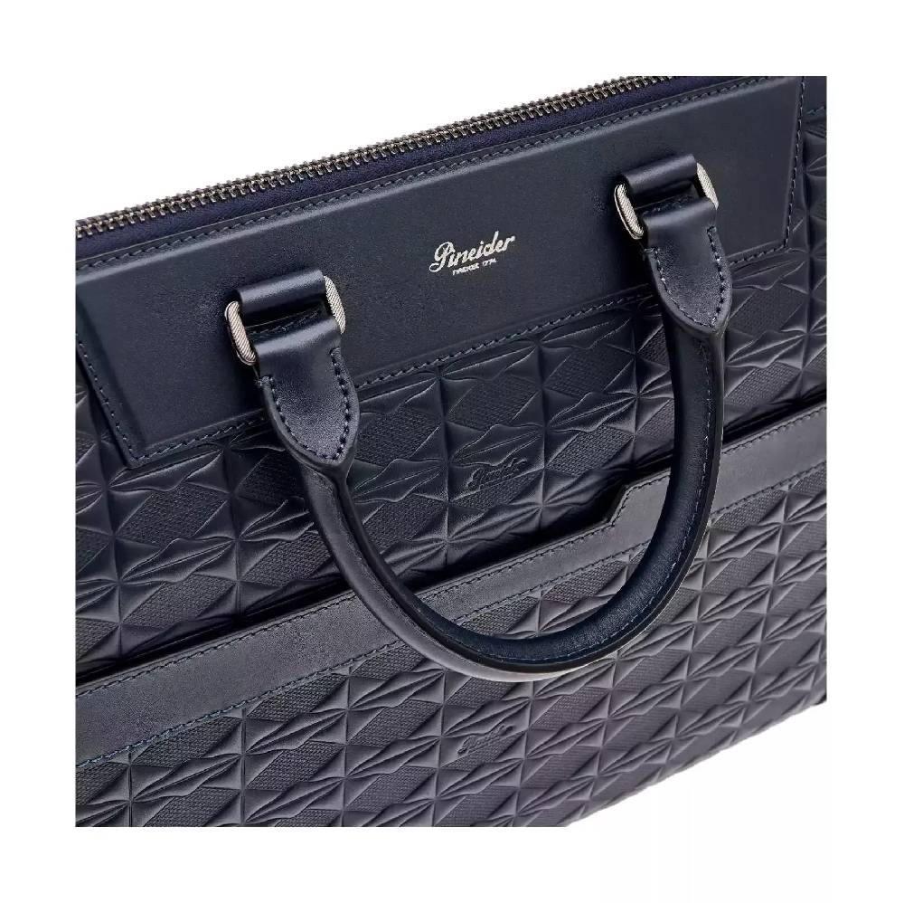 Pineider Slim Briefcase In Embossed Empress