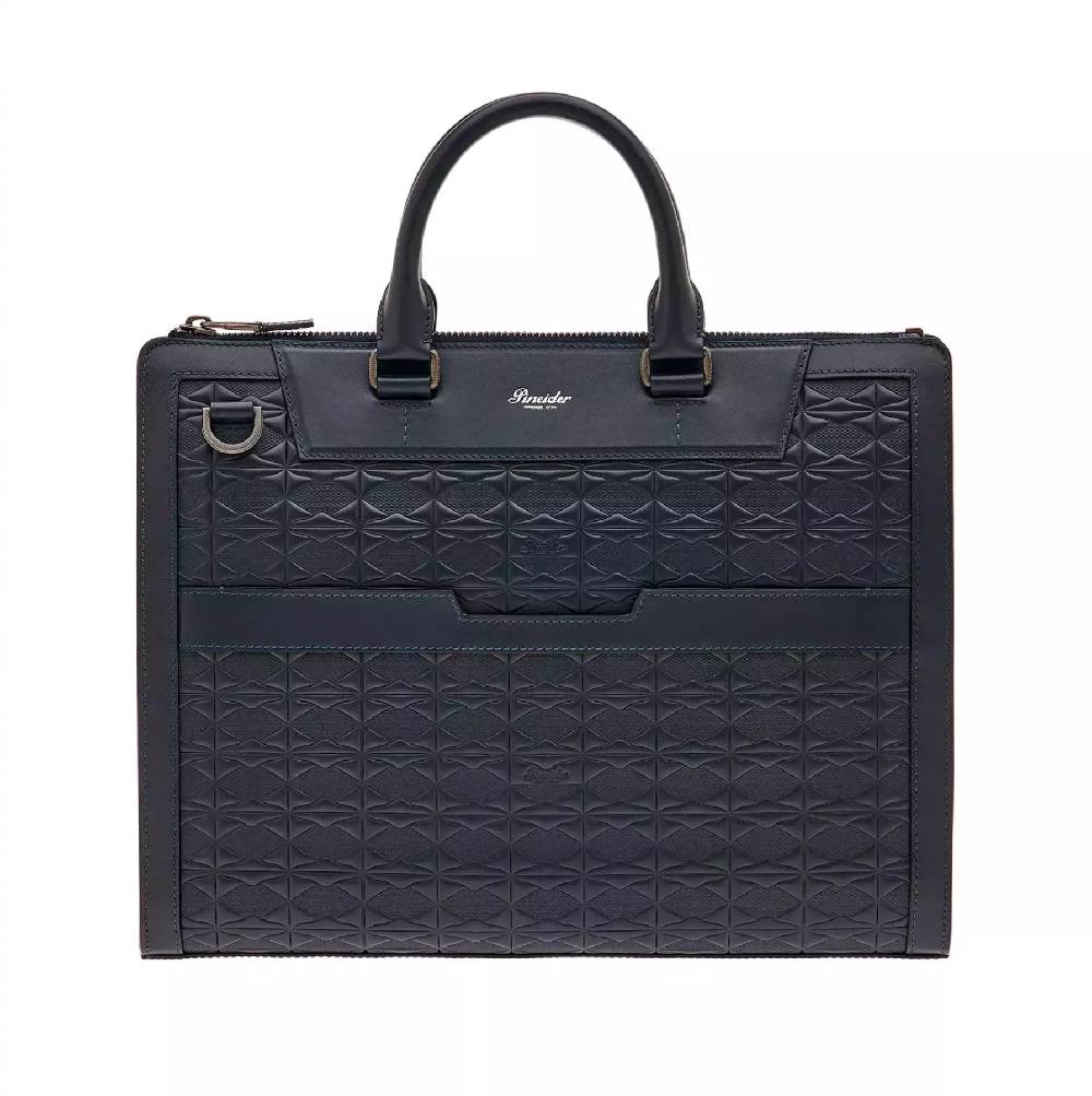 Pineider Slim Briefcase in Embossed Empress