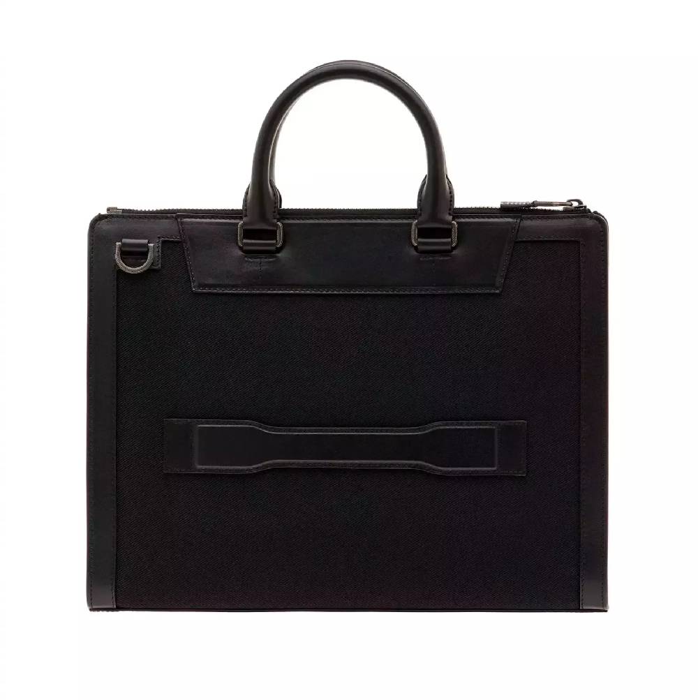 Pineider Slim Briefcase In Metro Nylon