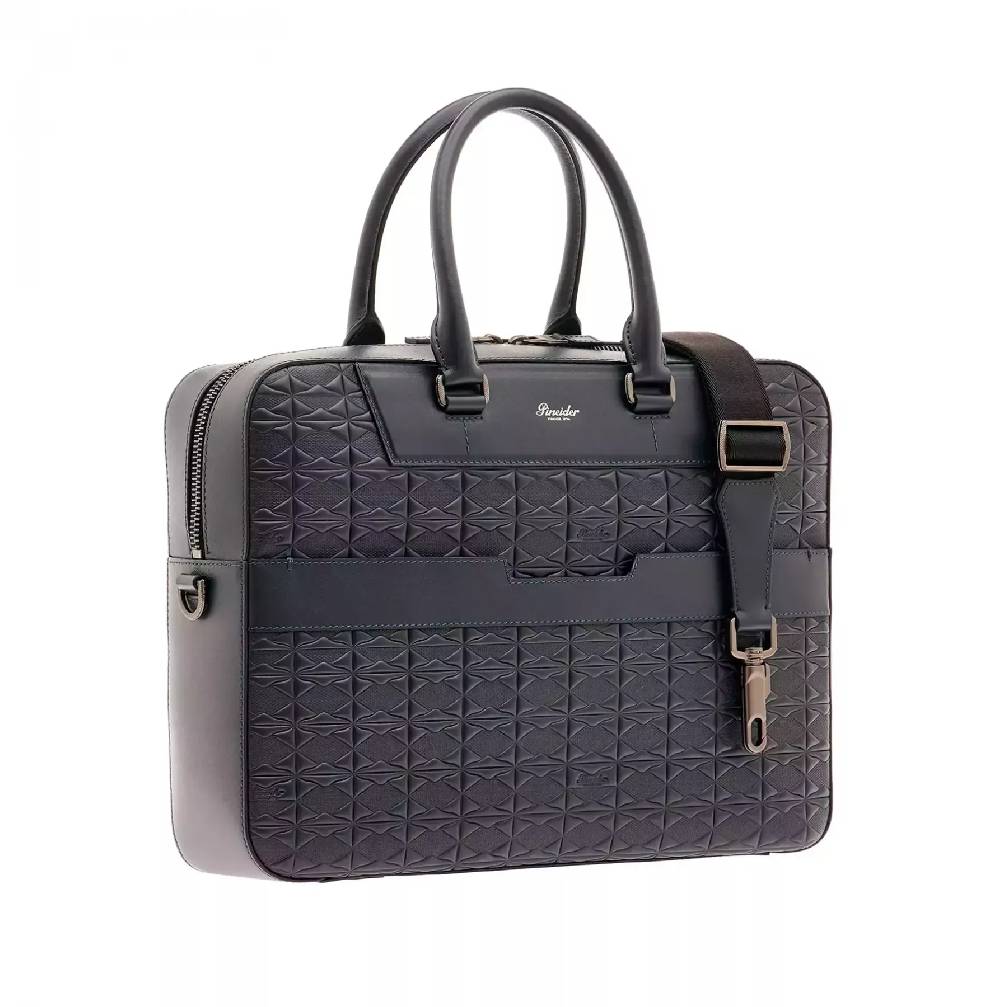 Pineider Tailored Briefcase In Embossed Empress