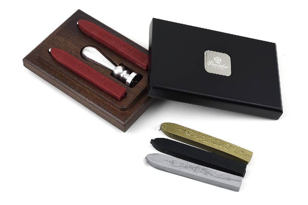 Pineider Sigillo Personalizzato Con Ceralacca - In Cofanetto Pineider