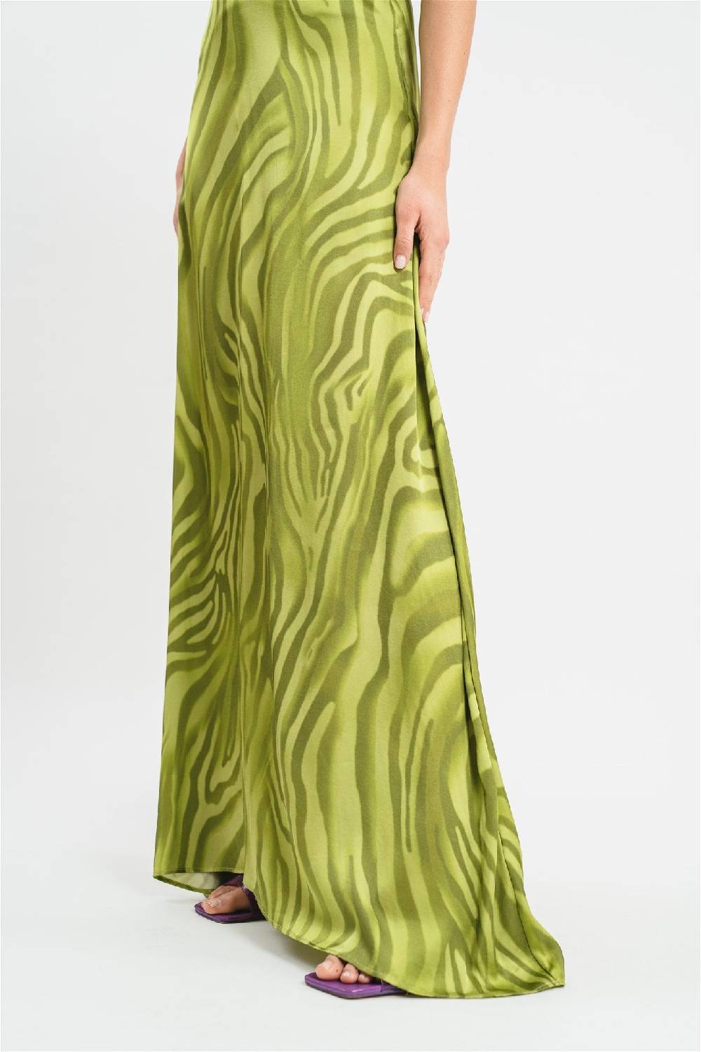 Pink Memories Abito Lungo Con Fasce Incrociate Al Seno, In Stampa Optical