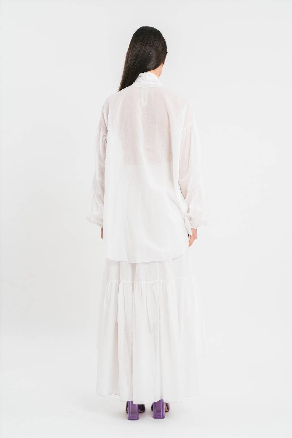 Pink Memories Camicia Con Fiocco E Dettagli In Pizzo